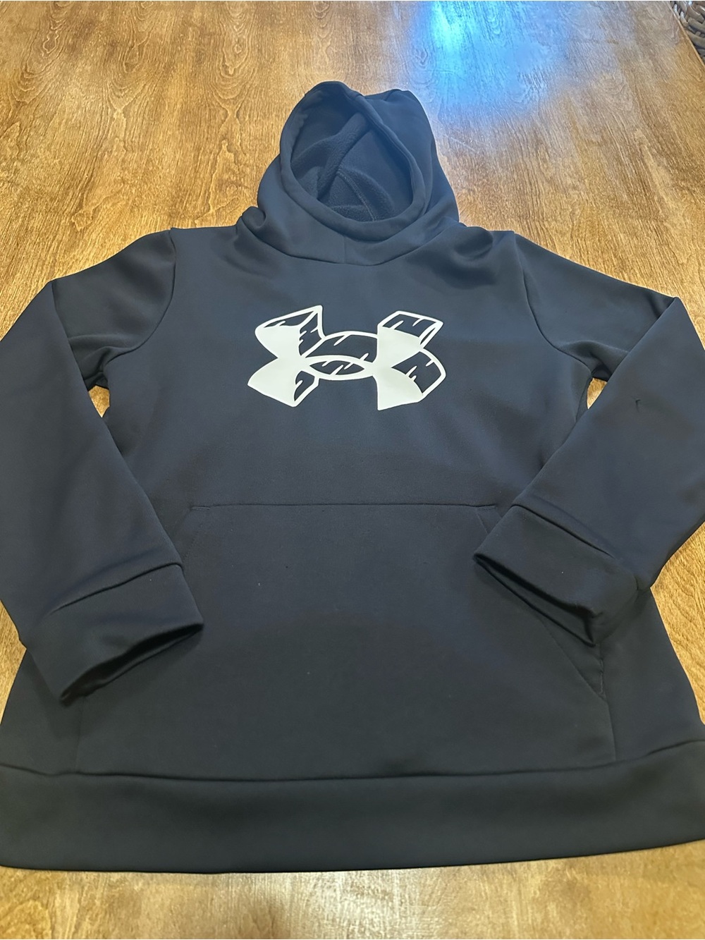 Under Armour Kids Black Hoodie with White Logo